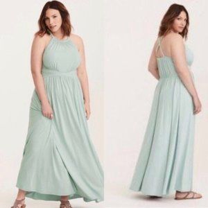 Torrid Soft Mint Maxi Halter Dress SZ 1X
